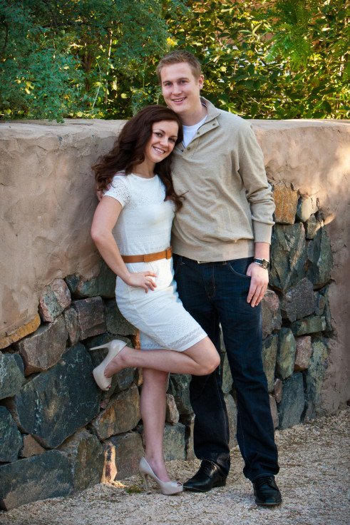 Couple posing for their engagement pictures