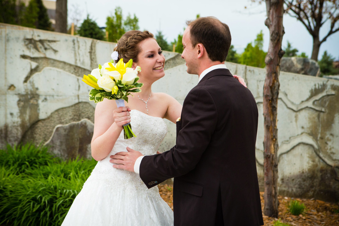 First look wedding picture