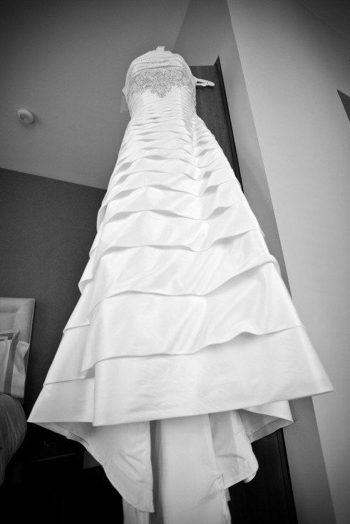 Wedding gown photographed